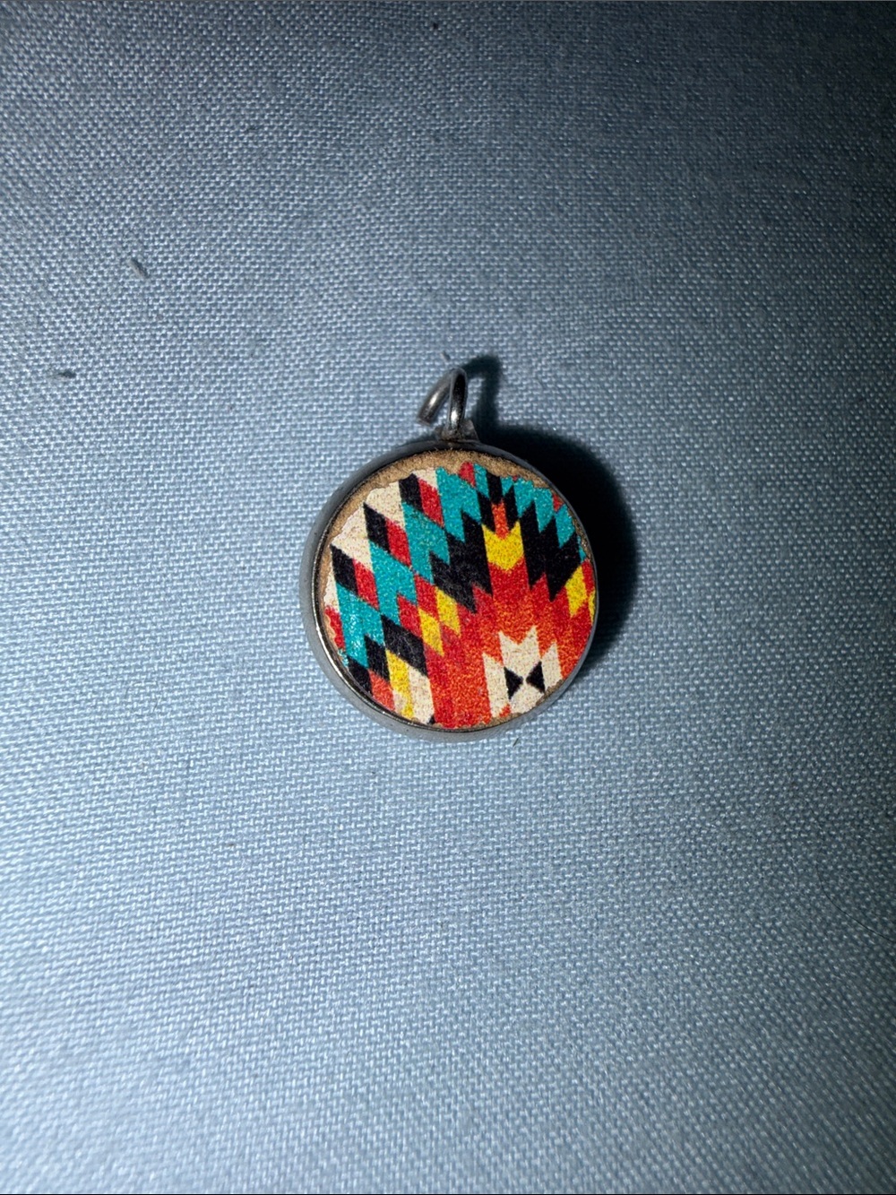 Multicolor Aztec Pattern Round Pendant for Necklace or bracelet